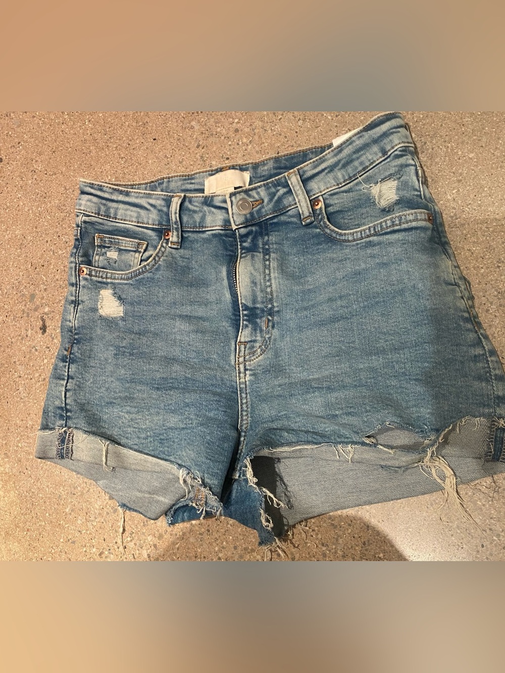 H&M Light Blue Distressed Women's Denim Shorts